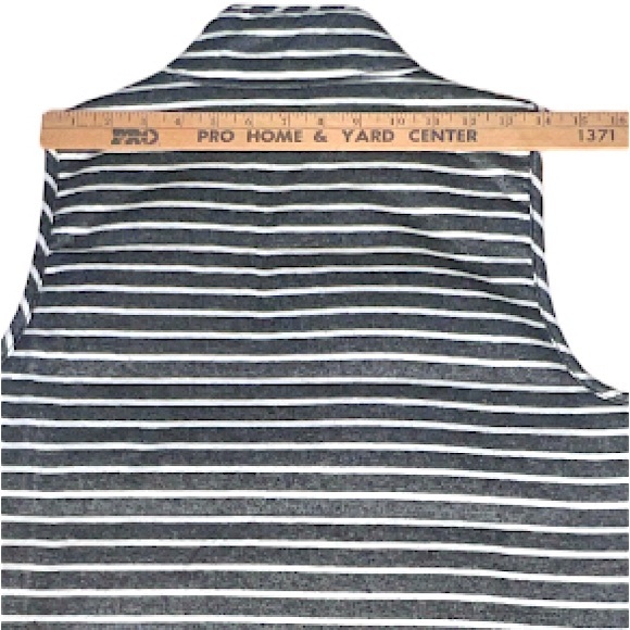 Mud Pie Heathered Gray & White Striped Padded Preppy Zip Up Vest Size M EUC! - Picture 7 of 11